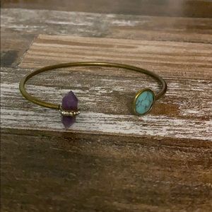 Turquoise and amethyst bracelet